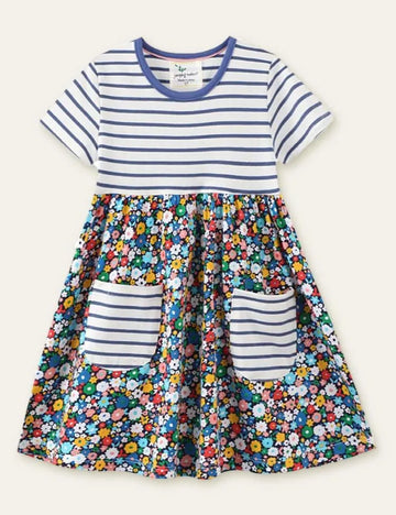 Floral Printed Striped Dress - Mini Taylor